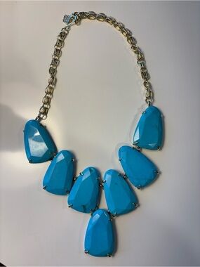 Kendra Scott Harlow Turquoise and Gold necklace